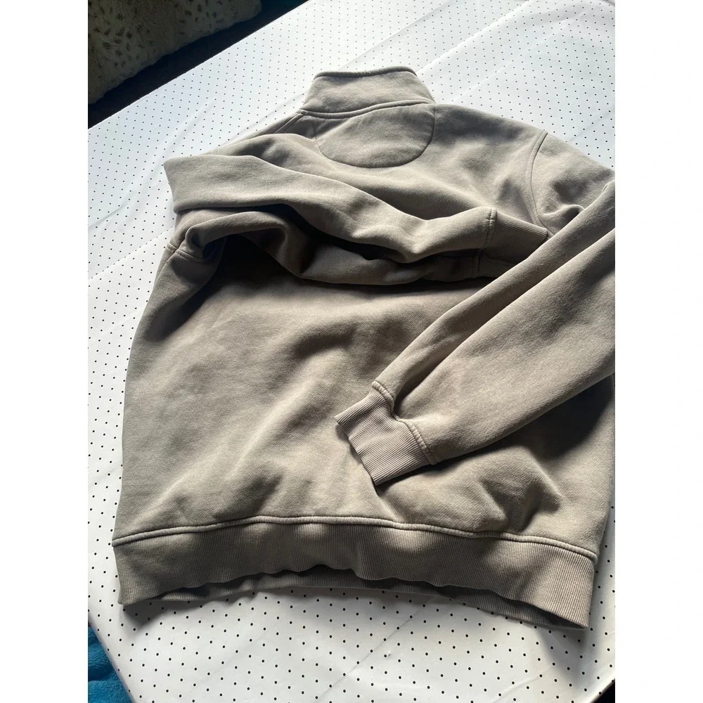Kenneth Cole New York Mens XL Quarter Zip Sweatshirt Taupe Pullover Cotton Blend